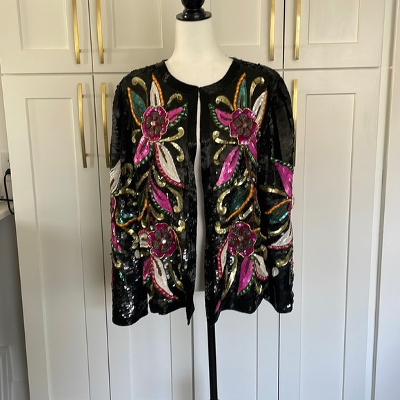 Vintage Joan Leslie Evenings Sequinned/Beaded Bolero Jacket - Picture 1 of 16